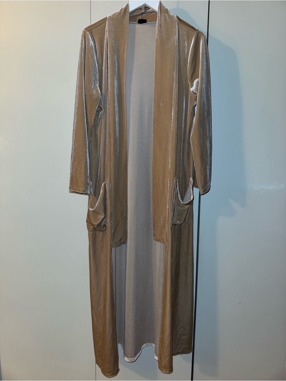 Long Open Front Velvet Robe